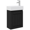vidaXL M&oacute;dulo de ba&ntilde;o con grifer&iacute;a Negro 45,5 x 25,5 x 84 cm