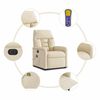 vidaXL Sill&oacute;n reclinable de masaje el&eacute;ctrico tela color crema