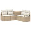 vidaXL Juego de Sof&aacute; 5 uds. Beige y blanco crema