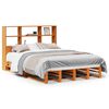 vidaXL Cama con estanter&iacute;a sin colch&oacute;n madera maciza marr&oacute;n 120x190 cm