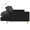 vidaXL Sof&aacute; cama de 2 plazas con taburete tela negro