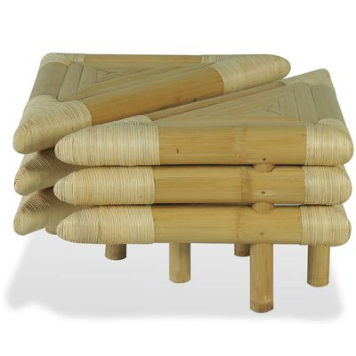 vidaXL Mesitas de noche de bambú natural 2 unidades 60x60x40 cm