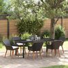 vidaXL Conjunto de Comedor de Jard&iacute;n 7 pcs Negro rat&aacute;n sint&eacute;tico