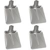 vidaXL Cabeza de pala 4 uds. Plateado 43 x 32,5 cm Aluminio