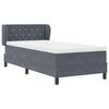 vidaXL Cama tipo Box Spring Gris oscuro 90 x 200 cm Terciopelo