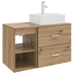 vidaXL Juego de muebles de ba&ntilde;o 2 uds. Roble artisan