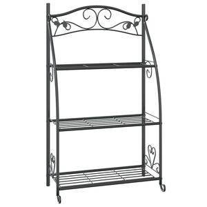 vidaXL Estanter&iacute;a para flores acero negro 56x30x96 cm