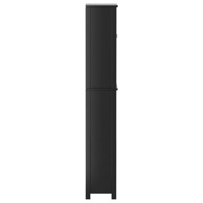 vidaXL Mueble para inodoro BERG madera maciza negro 60x27x164,5 cm