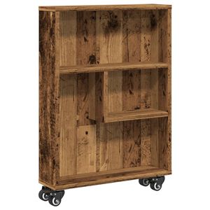 vidaXL Carrito de almacenaje estrecho madera envejecida 48x13x68 cm