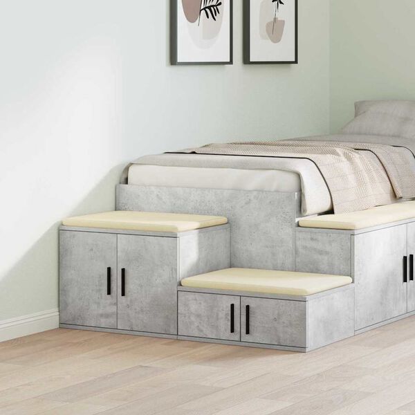 vidaXL Armario de almacenamiento 2 pcs Gris Concreto 118 x 41 x 40 cm