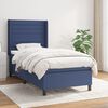 vidaXL Cama box spring con colch&oacute;n tela azul 90x190 cm