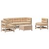 vidaXL Juego de muebles de jard&iacute;n 6 pzas y cojines madera maciza pino