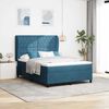 vidaXL Cama tipo Box Spring Azul Oscuro 200 x 140 cm Poli&eacute;ster