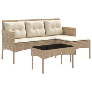 vidaXL Conjunto de sof&aacute;s de jard&iacute;n con coj&iacute;n 2 pcs rat&aacute;n sint&eacute;tico