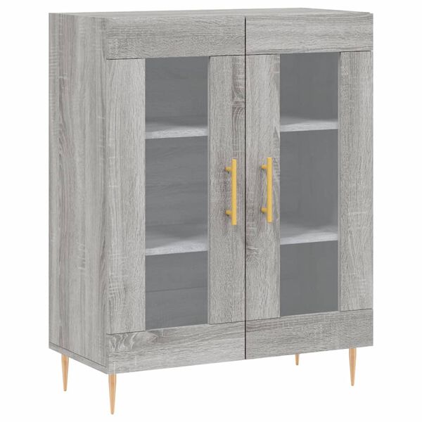 vidaXL Aparador de madera de ingenier&iacute;a gris Sonoma 69,5x34x90 cm