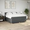 vidaXL Cama box spring con colch&oacute;n tela gris oscuro 200x200 cm