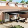 vidaXL Toldo Retr&aacute;ctil Negro 500 x 350 cm Poli&eacute;ster y metal