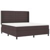 vidaXL Cama Box Spring LED con colch&oacute;n Marr&oacute;n Oscuro 180 x 200 cm tela