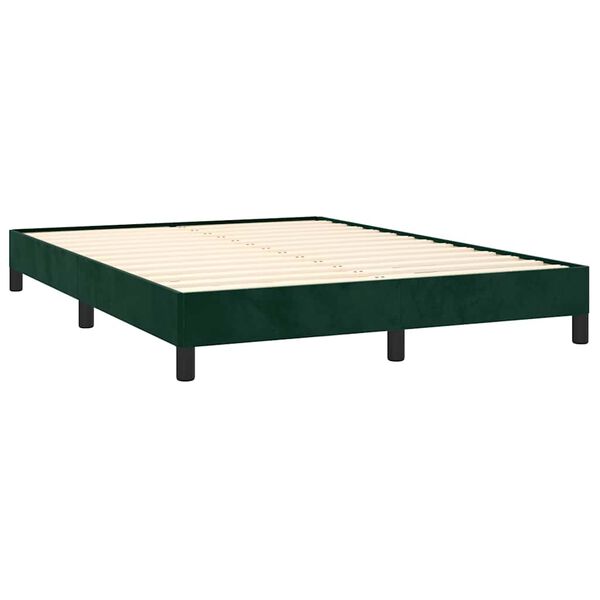 vidaXL Estructura cama sin colch&oacute;n terciopelo verde oscuro 140x200 cm