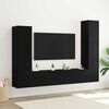 vidaXL Conjunto de mueble de TV 4 pcs Roble Negro Madera de ingenier&iacute;a