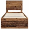 vidaXL Estructura de cama con cabecera Madera vieja 75 x 190 cm