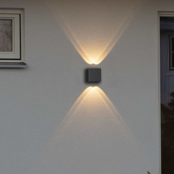 KONSTSMIDE L&aacute;mpara LED de pared Chieri gris antracita 1x4W