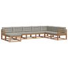 vidaXL Conjunto de sof&aacute;s de exterior 8 uds. Gris Natural y Claro