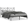 vidaXL Estructura cama sin colch&oacute;n con cabecero metal negro 135x190 cm