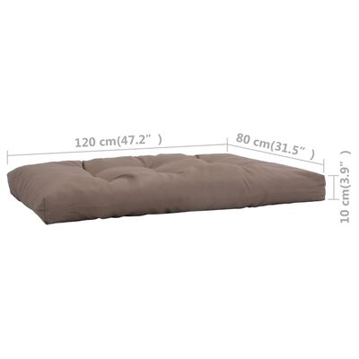 vidaXL Cojín de asiento de jardín de tela gris taupe 120x80x10 cm