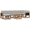vidaXL Conjunto de sof&aacute;s de exterior 8 uds. Natural y Gris Claro
