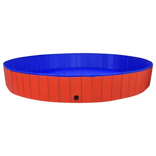 vidaXL Piscina para perros plegable PVC rojo 300x40 cm