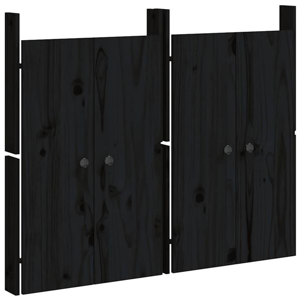 vidaXL Puertas de cocina exterior MEPPEL 2 uds madera pino negro 50x9x82 cm