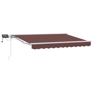 vidaXL Armaz&oacute;n de toldo manual con LEDs Marr&oacute;n y blanco 2,5 x 2 m