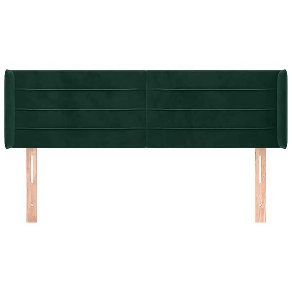 vidaXL Cabecero de terciopelo verde oscuro 147x16x78/88 cm