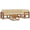 vidaXL Conjunto de sof&aacute;s de exterior 6 uds. Natural y Beige