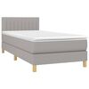 vidaXL Cama box spring con colch&oacute;n tela gris claro 80x200 cm