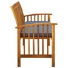 vidaXL Banco de jard&iacute;n con coj&iacute;n madera maciza de acacia 147 cm
