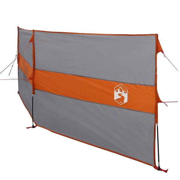 vidaXL Cortaviento de camping impermeable gris naranja 344x120 cm