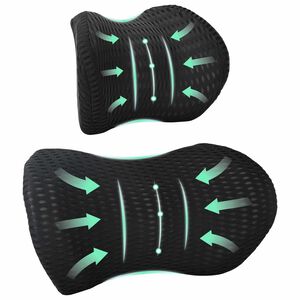 vidaXL Almohada cervical, Almohada lumbar Negro Espuma Viscoel&aacute;stica