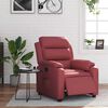 vidaXL Sill&oacute;n reclinable el&eacute;ctrico de cuero sint&eacute;tico rojo tinto