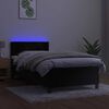 vidaXL Cama box spring colch&oacute;n y LED terciopelo negro 80x200 cm