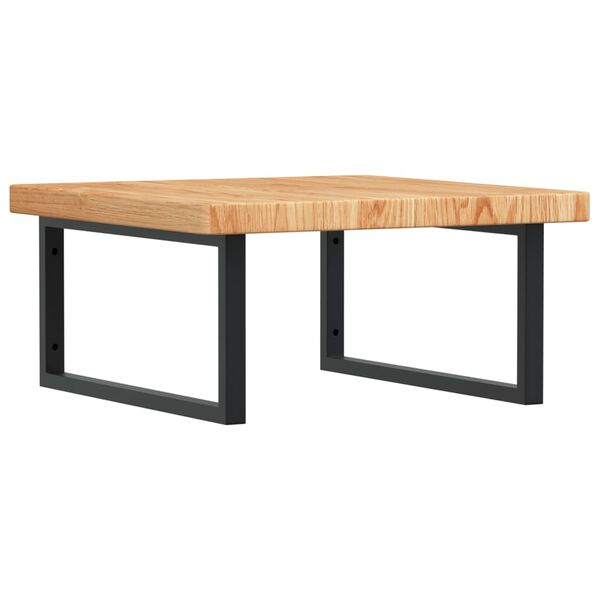 vidaXL Estante de lavabo de pared de acero y madera maciza de roble