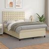 vidaXL Cama box spring con colch&oacute;n cuero sint&eacute;tico crema 140x190 cm
