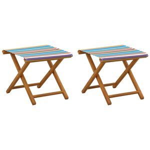 vidaXL Silla de terraza 2 pcs Madera de Eucalipto Maciza Multicolor