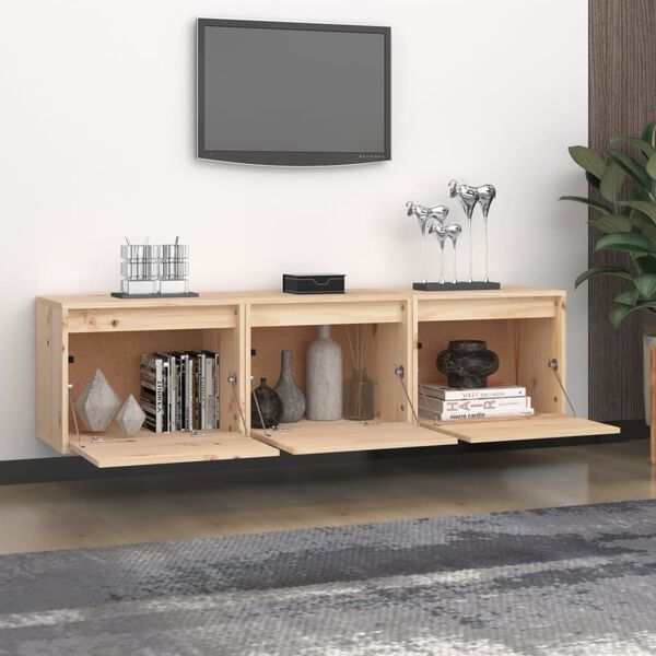 vidaXL Muebles para TV 3 piezas madera maciza de pino