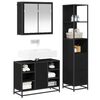 vidaXL Juego de muebles de ba&ntilde;o 3 pcs Roble Negro Madera de ingenier&iacute;a