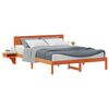 vidaXL Estructura de cama con cabecera Marr&oacute;n cera 150 x 200 cm