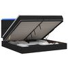 vidaXL Cama tipo otomana con colch&oacute;n y LED Negro 200 x 200 cm Tela