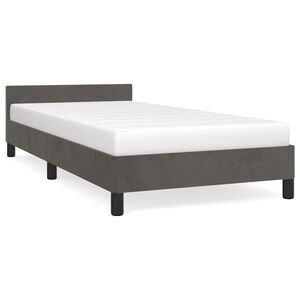 vidaXL Estructura de cama sin colch&oacute;n terciopelo gris oscuro 90x200 cm