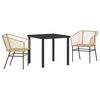 vidaXL Conjunto de Comedor de Jard&iacute;n 3 uds. Marr&oacute;n rat&aacute;n sint&eacute;tico